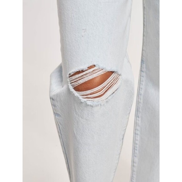 Levis Premium Women Denim Jean 28 Ribcage Straight Ankle Blue High Rise Wide Leg - Picture 10 of 16